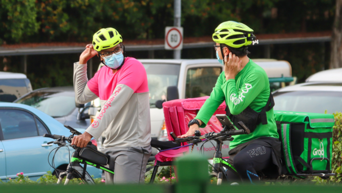 Delivery riders in Singapore