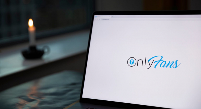 Only Fans website on laptop