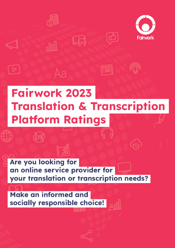 Cover Fairwork translation and transcription ratings 2023 Handout